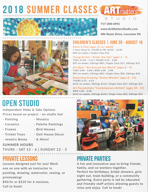 flyer mockup for Summer Art Classes
